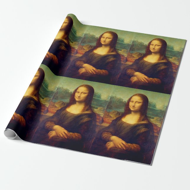 The Mona Lisa by Leonardo Da Vinci Wrapping Paper (Unrolled)