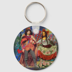 The Mona Lisa in Love Key Ring