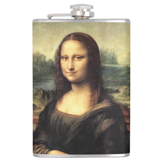 The Mona Lisa Leonardo da Vinci     Hip Flask (Front)