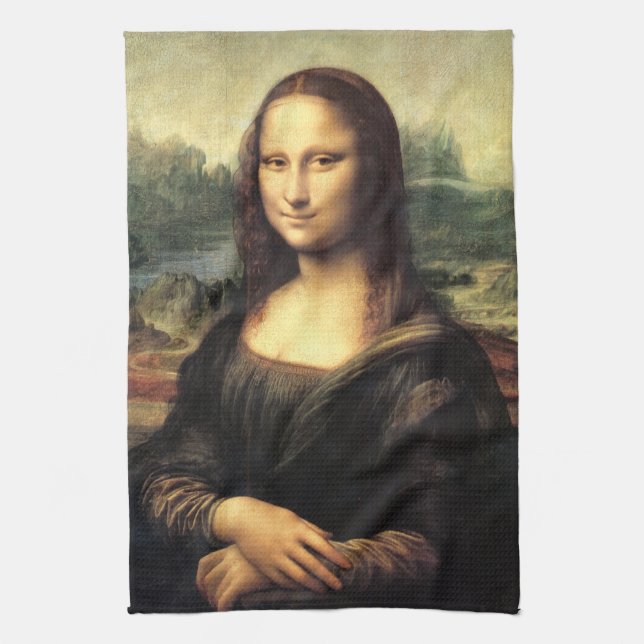 The Mona Lisa Leonardo da Vinci     Tea Towel (Vertical)