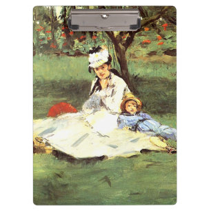 The Monet family in their garden Edouard Manet Clipboard
