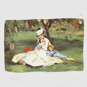  The Monet family in their garden Edouard Manet   Golf Towel