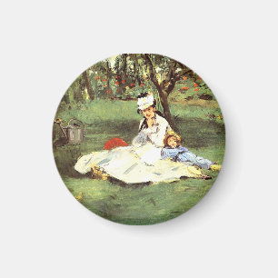  The Monet family in their garden Edouard Manet   Magnet