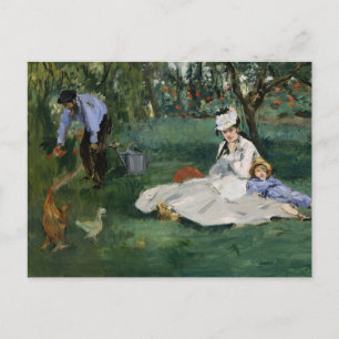 The Monet Family in Their Garden   Édouard Manet Postcard