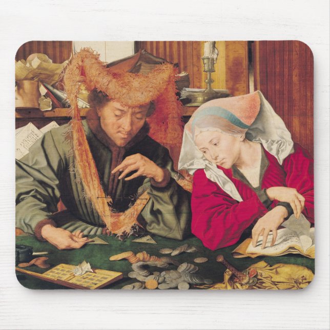 The Money Changer and his Wife, 1539 Mouse Pad (Front)