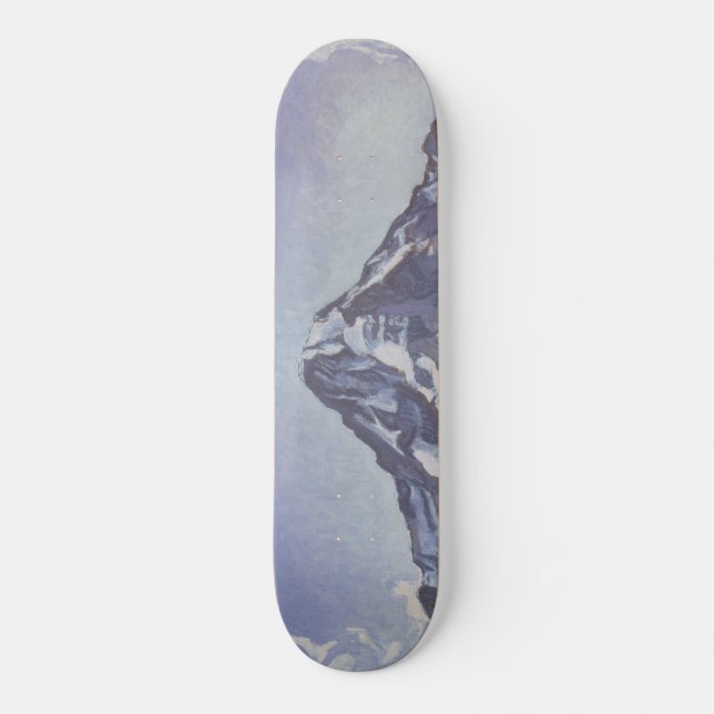 The Monk Mountain With Clouds (Ferdinand Hodler) Skateboard (Front)