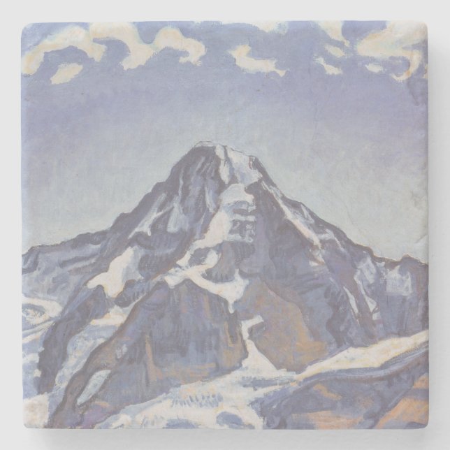 The Monk Mountain With Clouds (Ferdinand Hodler) Stone Coaster (Front)