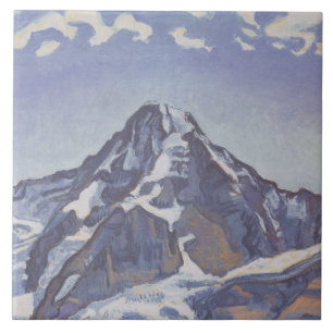 The Monk Mountain With Clouds (Ferdinand Hodler) Tile