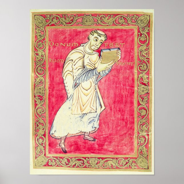 The monk Ruodprehet presenting his book Poster (Front)