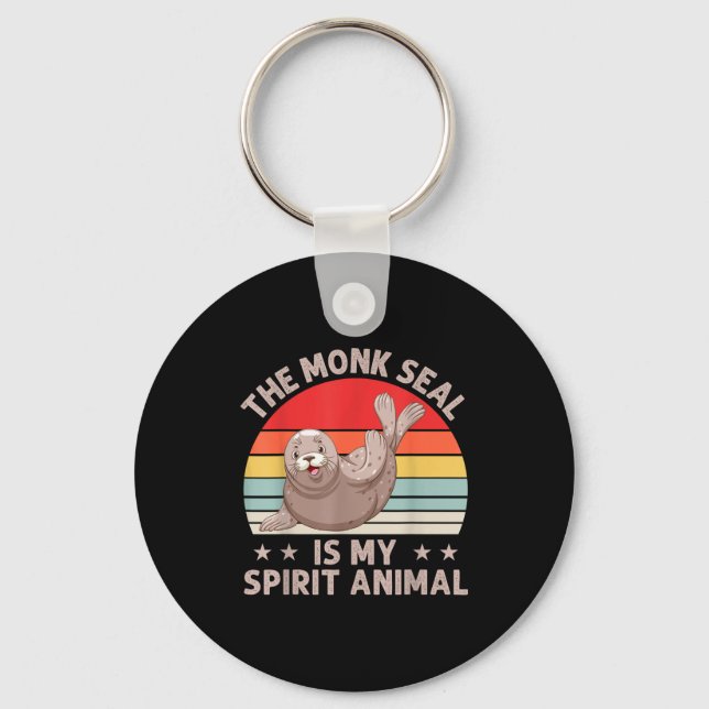 The Monk Seal Is My Srit Animal Caribbean Monk Sea Key Ring (Front)