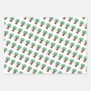 The Monkey Eats Banana Wrapping Paper Flat Sheet