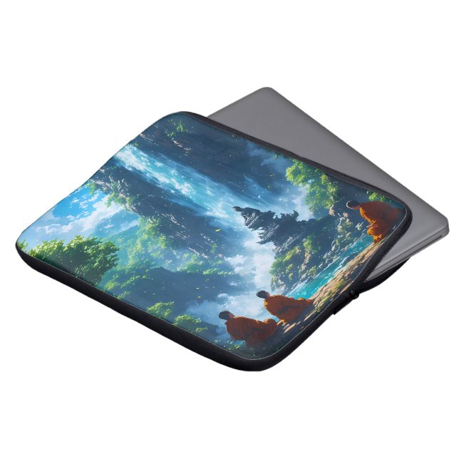 The Monks' Tranquil Ascent Laptop Sleeve (Front Top)