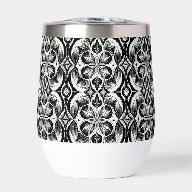 The Monochrome Bloom Water Bottle (Front)