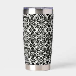 The Monochrome Bloom Water Bottle Insulated Tumbler