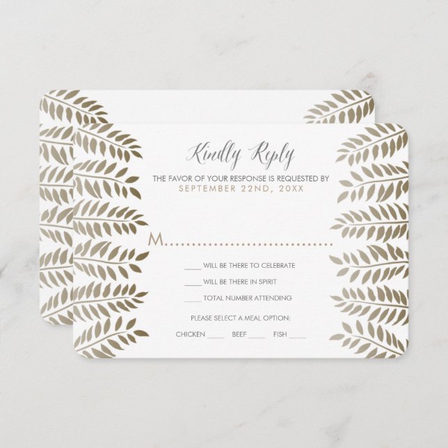 The Monochrome Fern Woodland Wedding Collection Invitation (Front/Back)