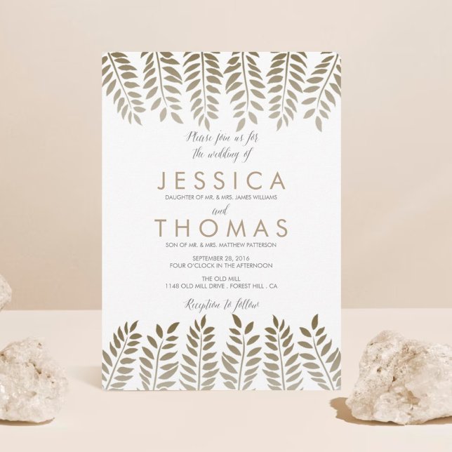 The Monochrome Fern Woodland Wedding Collection Invitation (Creator Uploaded)