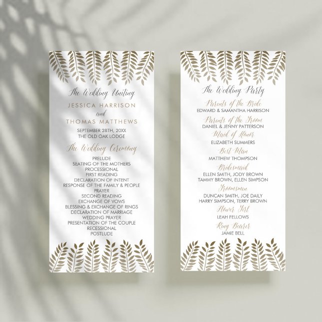 The Monochrome Fern Woodland Wedding Collection Programme (Creator Uploaded)