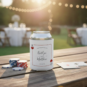 The Monogram Playing Card Wedding Collection Can Cooler