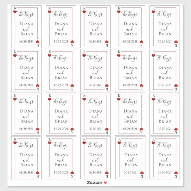 The Monogram Playing Card Wedding Collection Favou (Sheet)