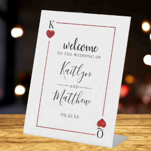 The Monogram Playing Card Wedding Collection Pedestal Sign