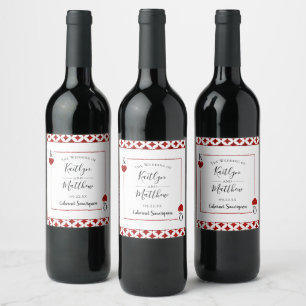 The Monogram Playing Card Wedding Collection Wine Label