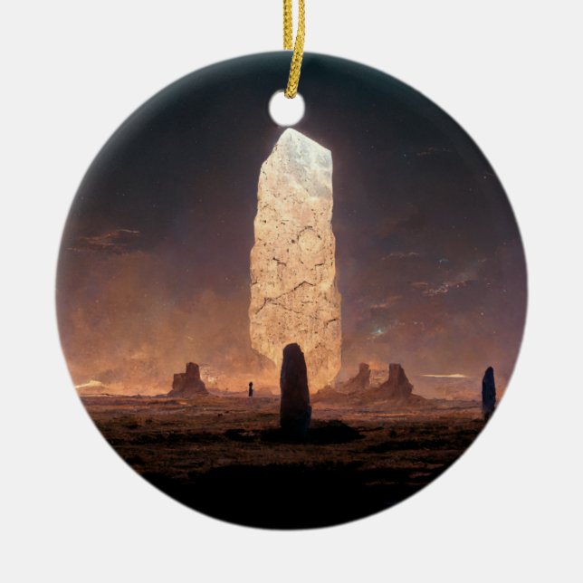 The Monolith 4 Fantasy Sci-Fi Ceramic Tree Decoration (Front)