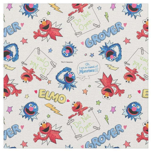 The Monster at the End of This Story Pattern Fabric (Close Up)