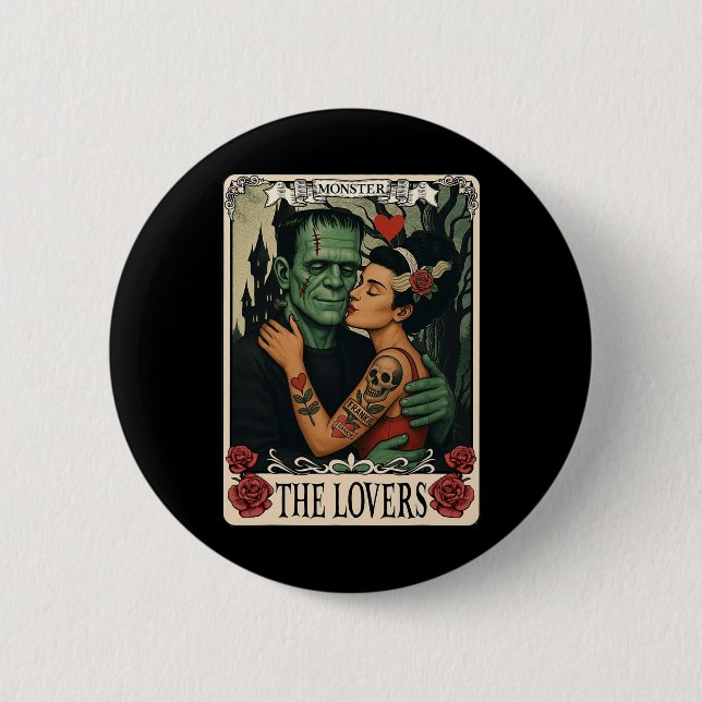The Monster Frankenstein And Bride The Lovers Taro 6 Cm Round Badge (Front)