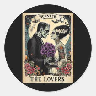 The Monster Frankenstein And Bride The Lovers Taro Classic Round Sticker