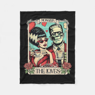 The Monster Frankenstein And Bride The Lovers Taro Fleece Blanket