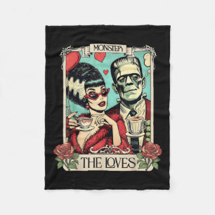 The Monster Frankenstein And Bride The Lovers Taro Fleece Blanket