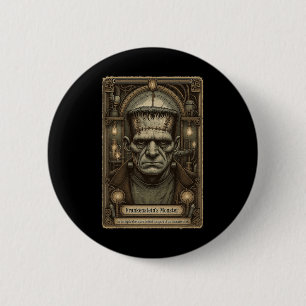 The Monster Frankenstein Vintage Halloween Tarot C 6 Cm Round Badge
