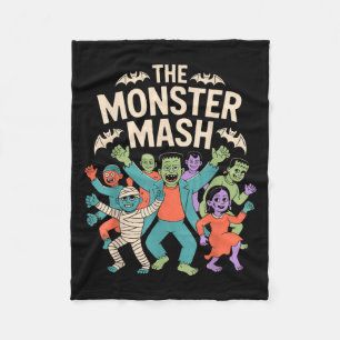 The Monster Mash Halloween Dance Party Cute Retro  Fleece Blanket