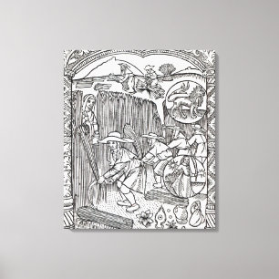 The Month of August, from a shepherd's calendar Canvas Print