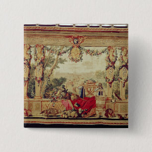 The Month of October/ Chateau of the Tuileries 15 Cm Square Badge
