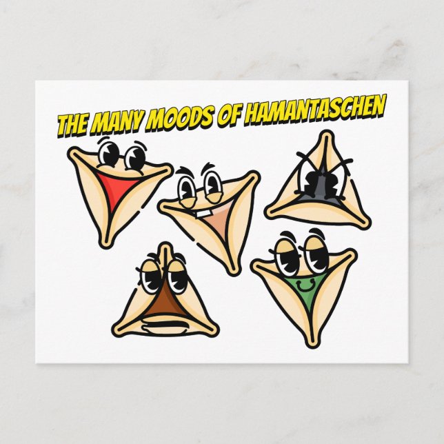 The Moods of Hamentashen Postcard (Front)