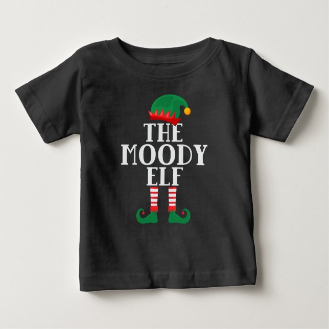 The Moody Elf Funny Christmas T-Shirt (Front)