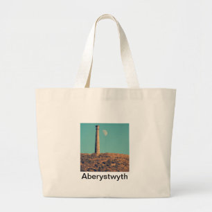 The Moon and a Tower: Aberystwyth Large Tote Bag