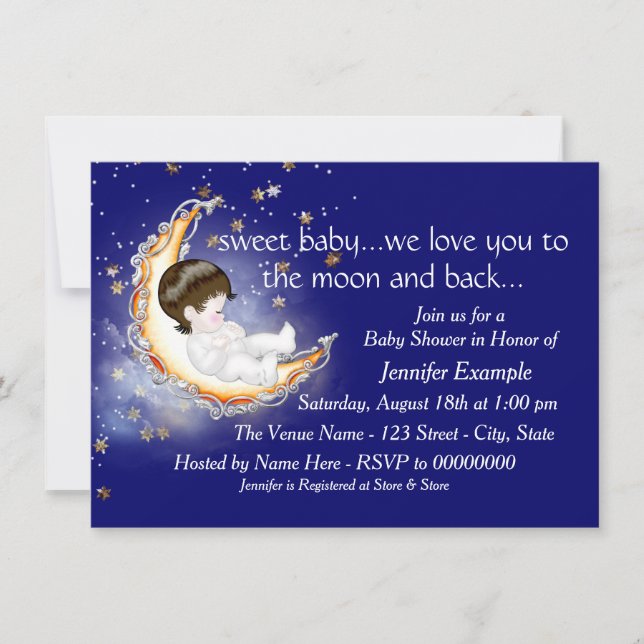 The Moon and Back Baby Shower Invitation (Front)