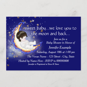 The Moon and Back Baby Shower Invitation