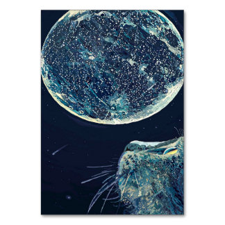 The moon and the cat |Cat Lover Table Number