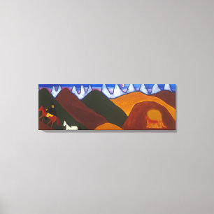 The Moon and the Puma Saying Goodbye to the Canvas Print