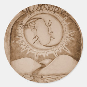 The Moon Classic Round Sticker