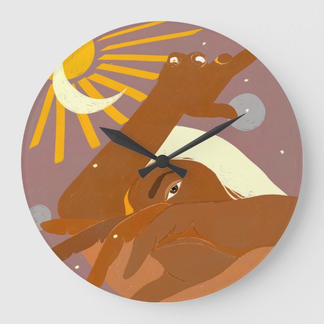 The Moon Dances With Me Large Clock (Front)