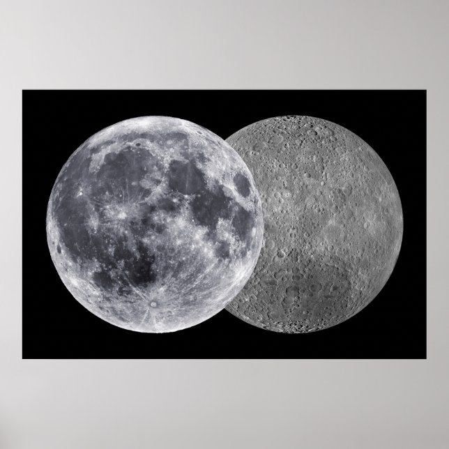 The Moon, Earth Side & Far Side Poster (Front)