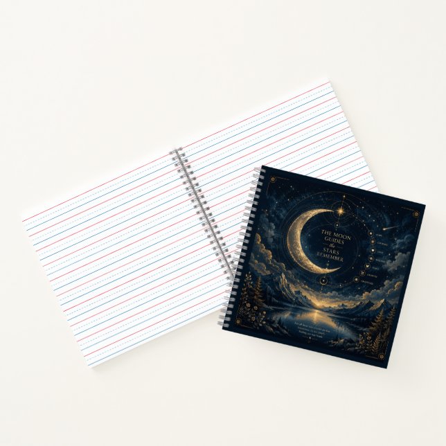 The Moon Guides | Celestial Moon & Stars Art Notebook (Inside)