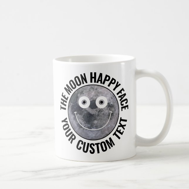 The Moon Happy Face Personalized Large Custom Mug (Right)