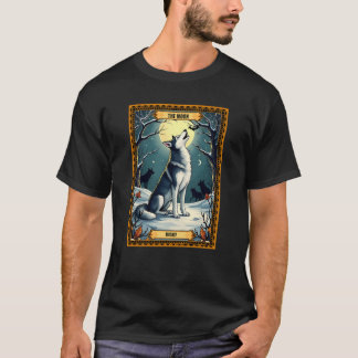 The Moon Husky Halloween Tarot Card T-Shirt