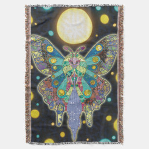 The Moon Moth Spirit Throw Blanket