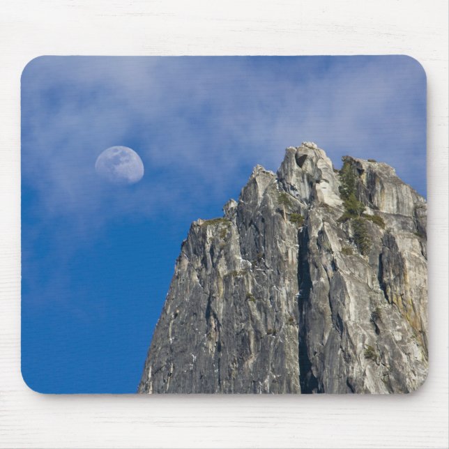 The moon rises and shines through the clouds mouse pad (Front)